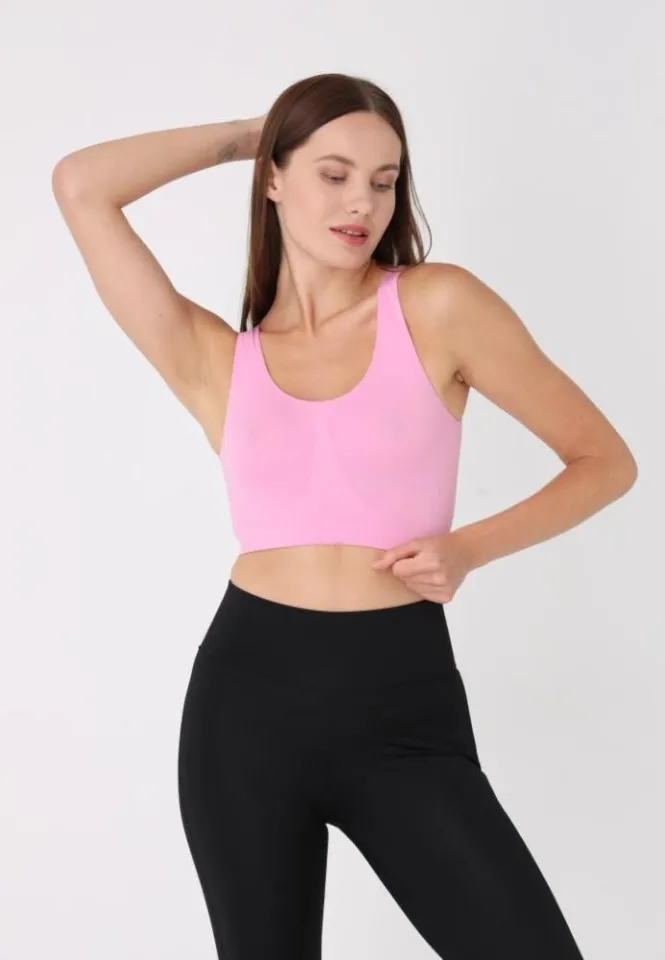 Bustieră roz pentru damă, bretele late, fără push-up