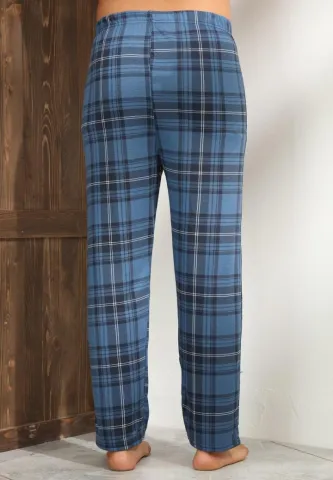 Pantalon Big Size pentru bărbați, albastru închis cu carouri hover