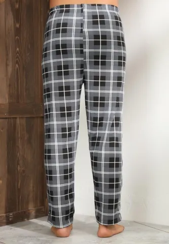 Pantalon confortabil Big Size pentru bărbați, gri cu carouri hover