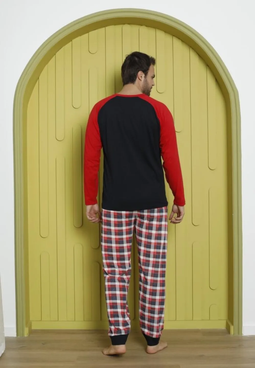 Pijama Bărbat Crăciun, Mânecă Lungă, Pantaloni Lungi, Bleumarin, Merry Xmas - 6