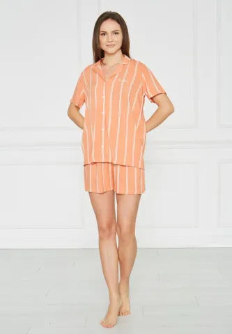 Pijama Dama Pierre Cardin, Bumbac, Cu Dungi – Cămașă și Short