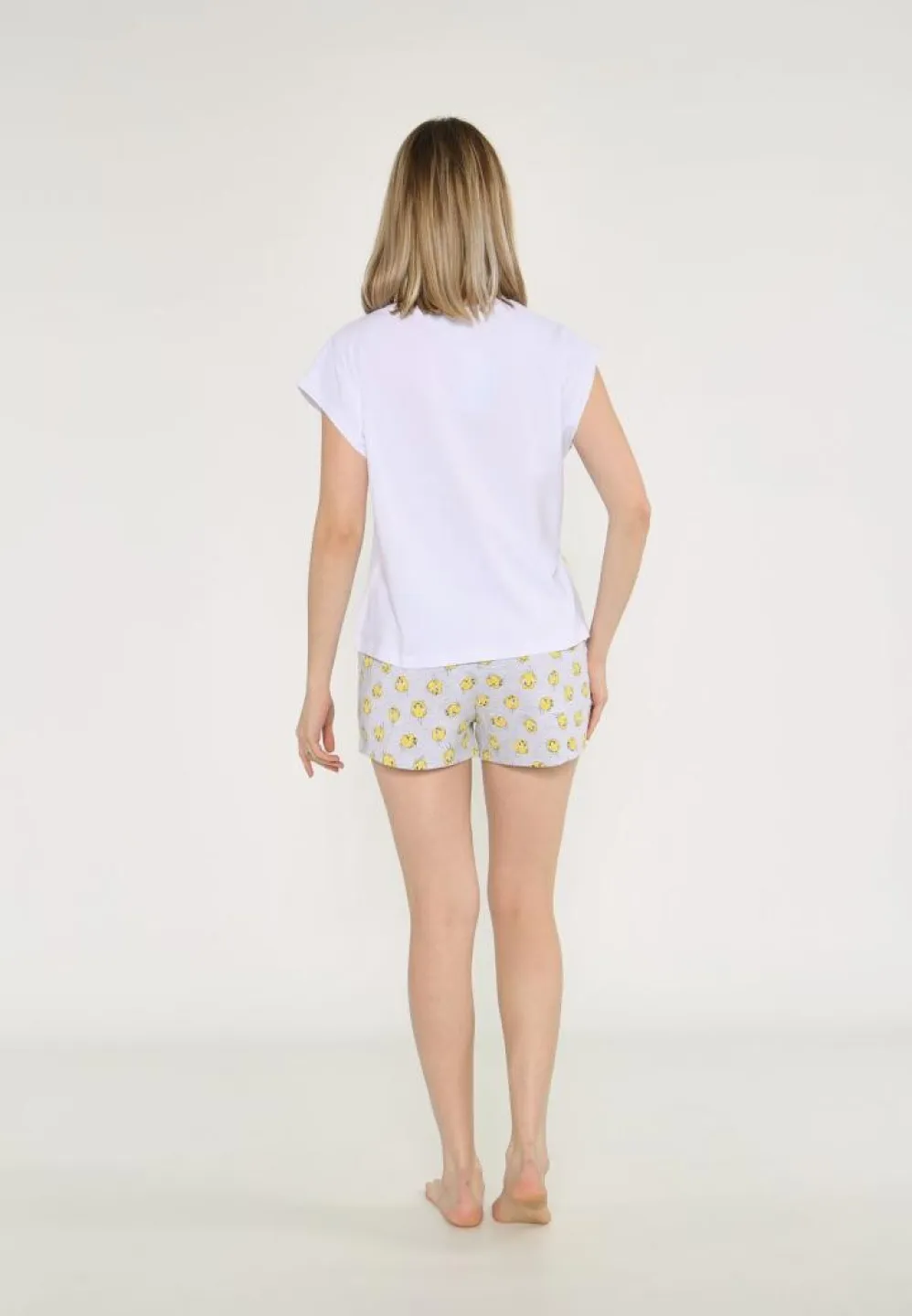 Pijama Dama Tweet, Din Bumbac, Cu Tricou și Short Asortat - 4