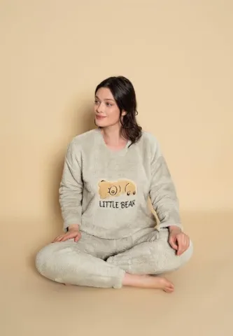 Pijama pufoasă din cocolino pentru damă – model Little Bear