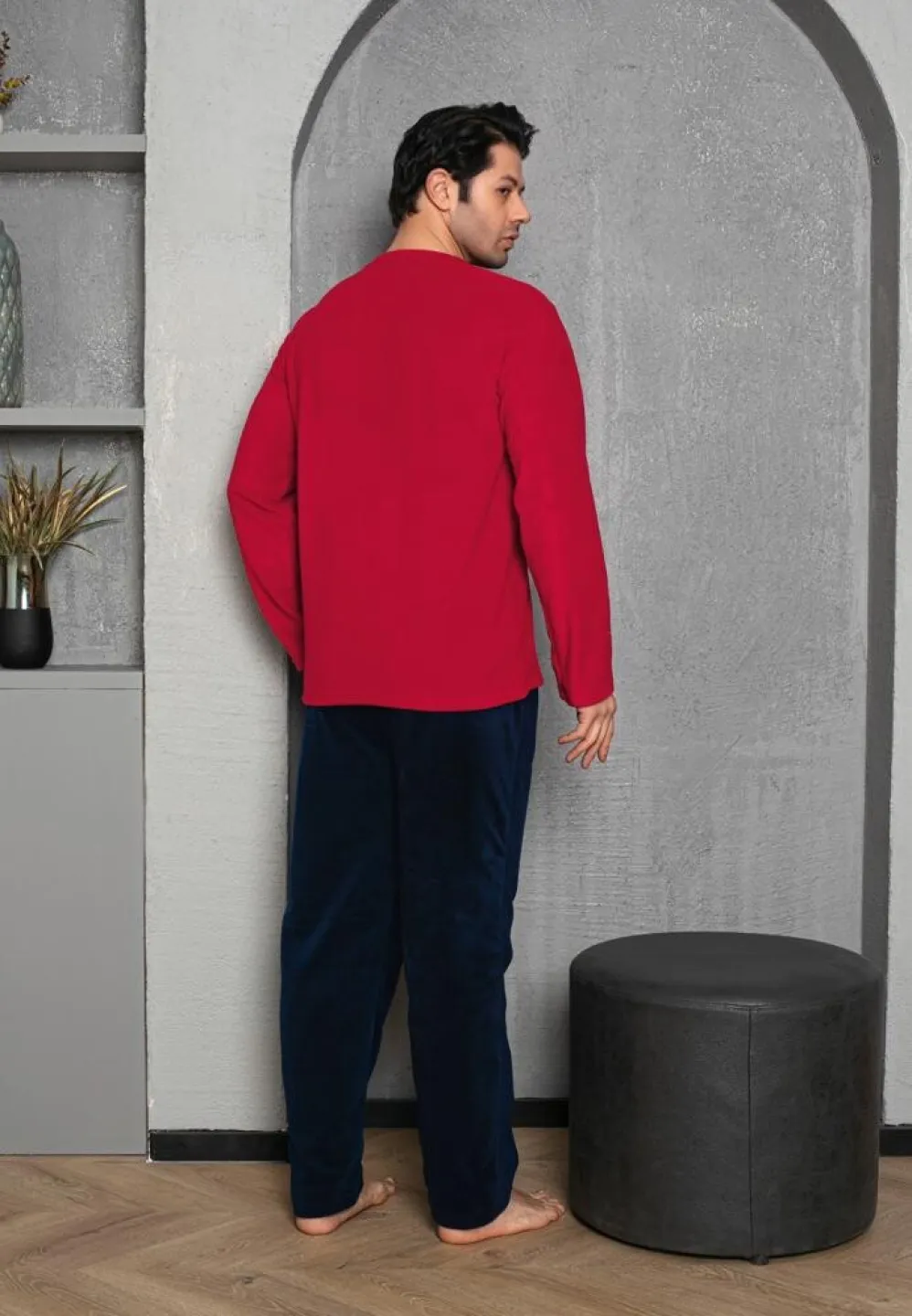 Pijama Bărbat, Bordo, Polar, Mâneca Lungă și Pantalon Lung, Colorado - 3