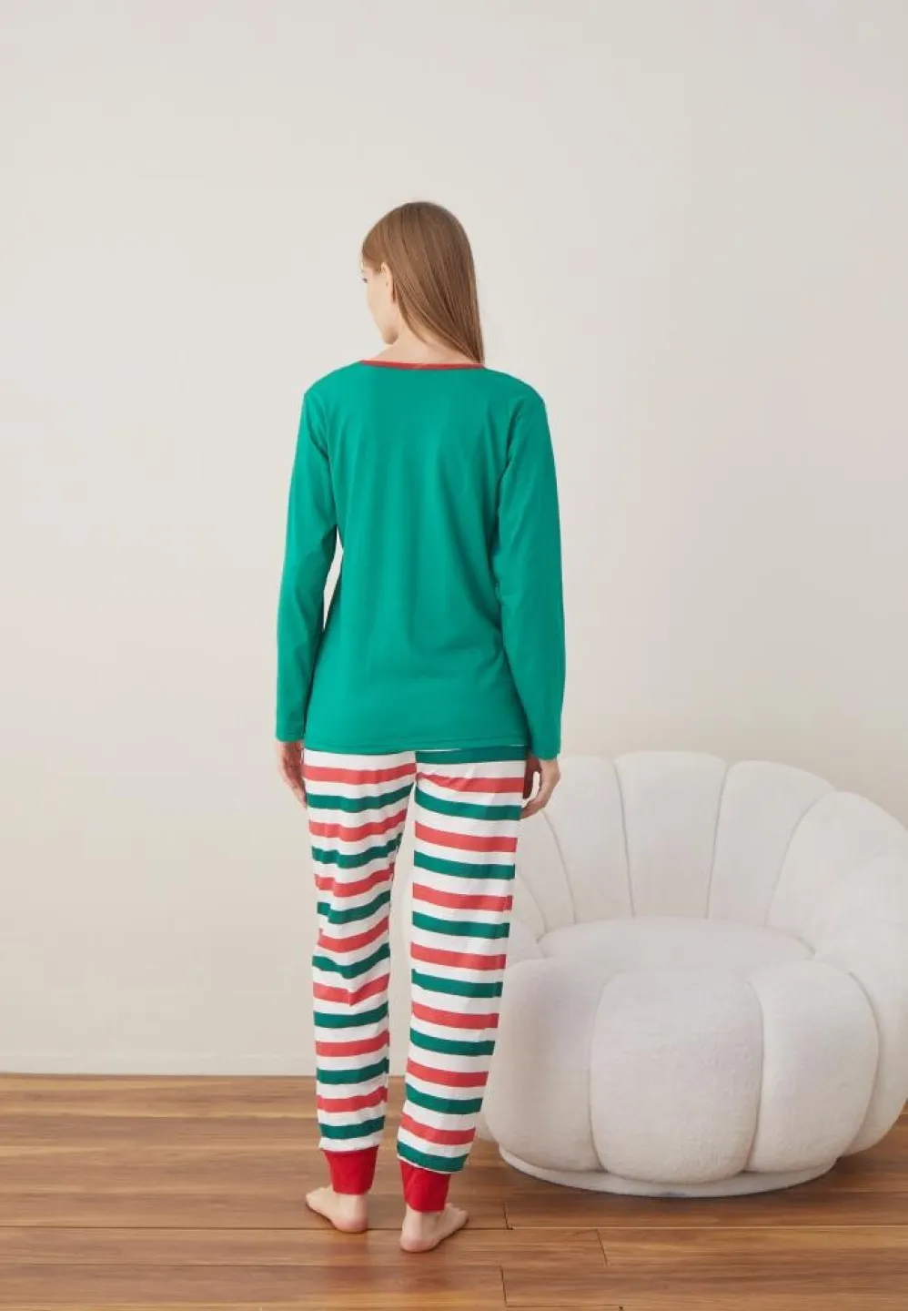 Pijama Maneca Lunga Pantalon Lungi Craciun Dama Verde WHAT THE ELF ? - 6