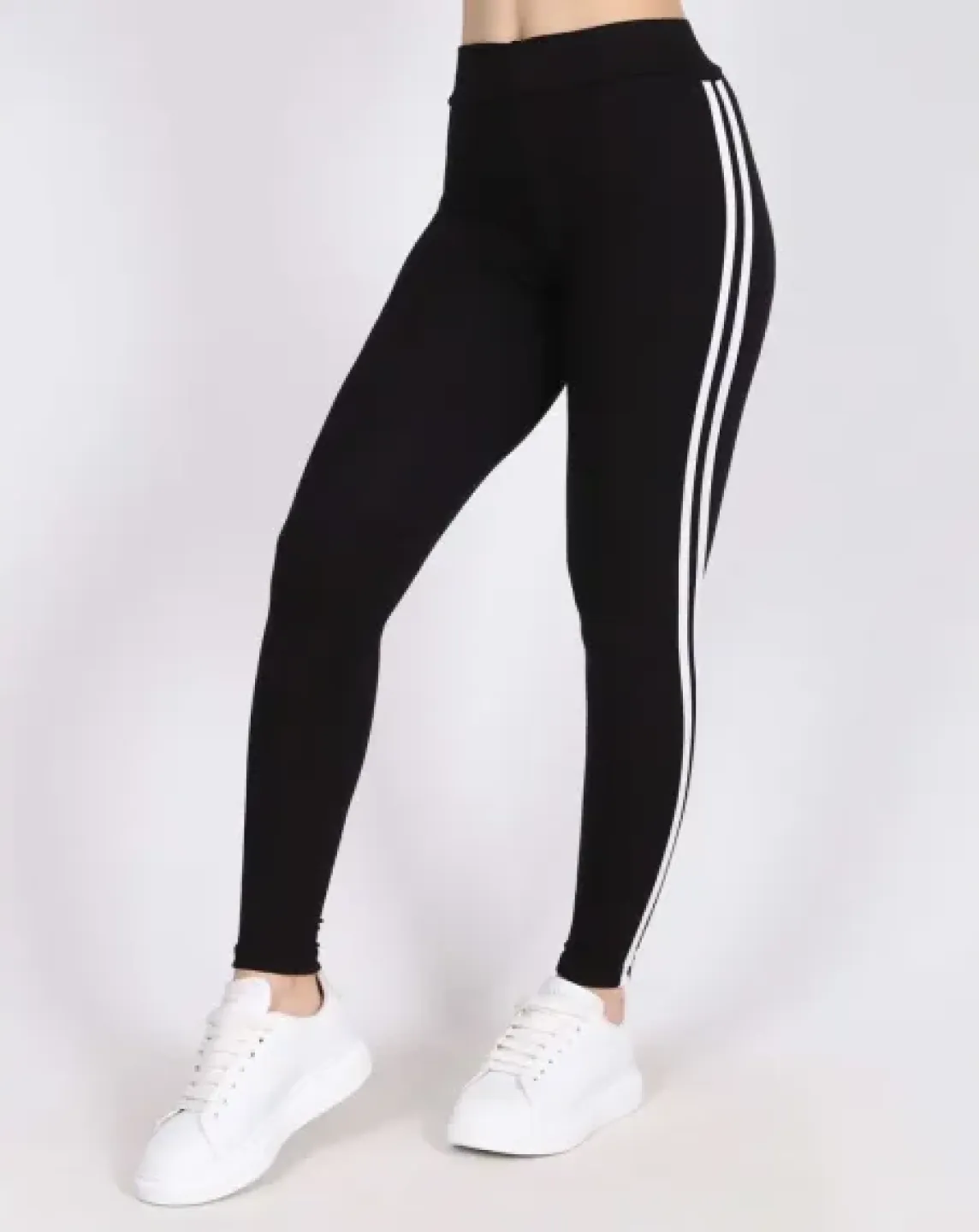 Colanți Negri Dama cu dungi duble - 1