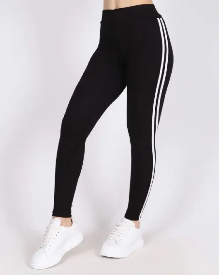 Colanți Negri Dama cu dungi duble