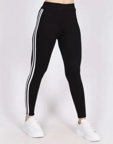 Colanți Negri Dama cu dungi duble hover