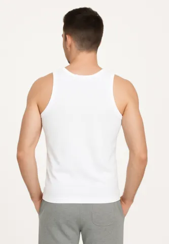 Maiou bărbați din bumbac,Alb hover