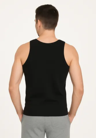 Maiou bărbați din bumbac,Negru hover