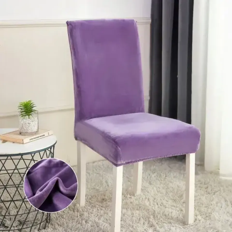 Set 6 huse scaune universale din catifea, Mov