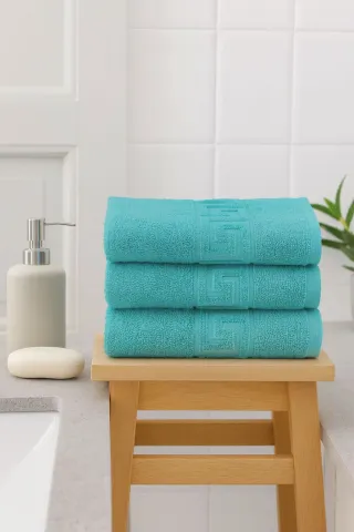 Set 3 prosoape bumbac Turcoaz 500 g 50×90 cm