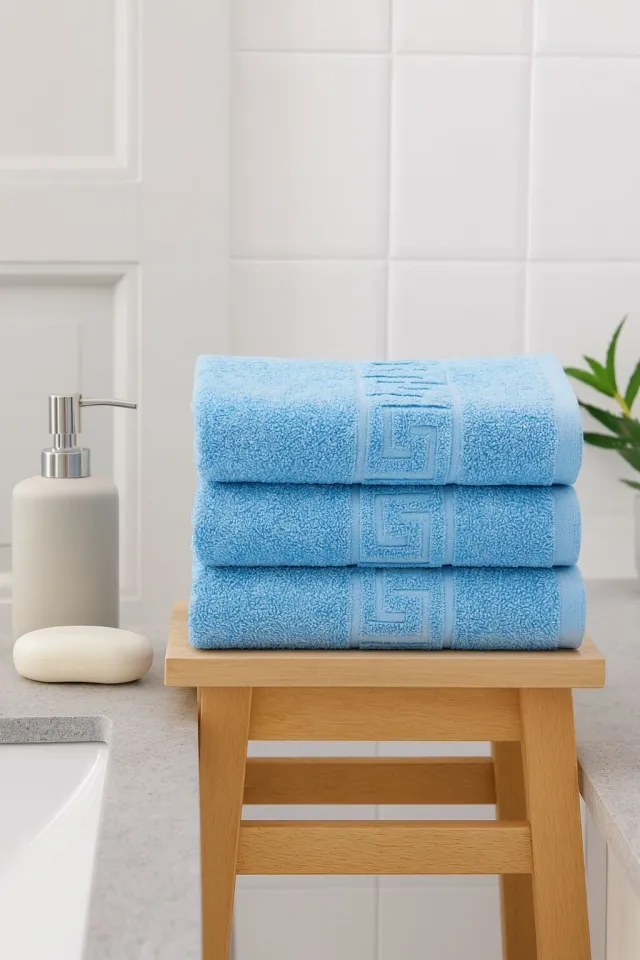 Set 3 prosoape bumbac 50×90 cm Blue 500 g