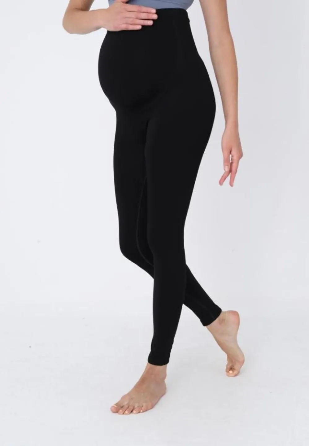 Colanți gravide Negru, bandă de susținere sub burtă - 3