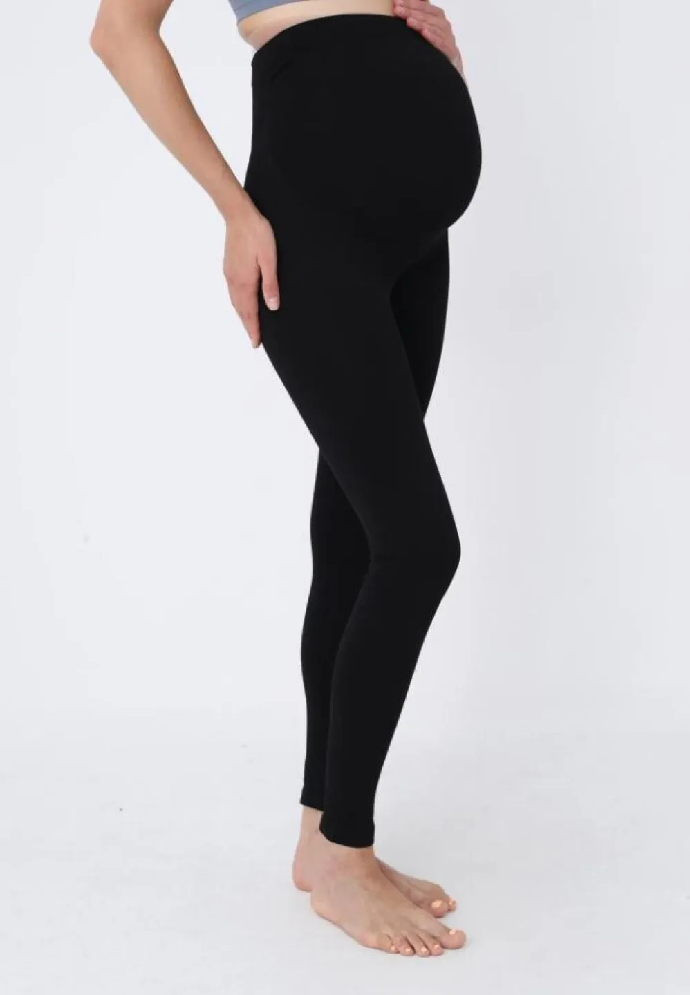Colanți gravide Negru, bandă de susținere sub burtă - 4