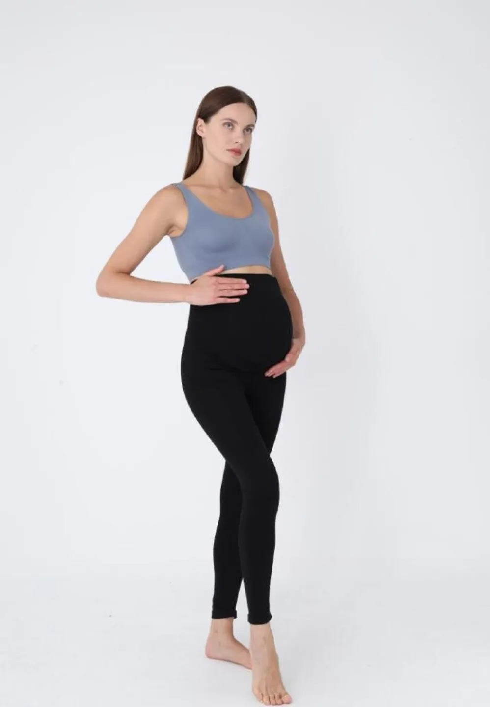 Colanți gravide Negru, bandă de susținere sub burtă - 1