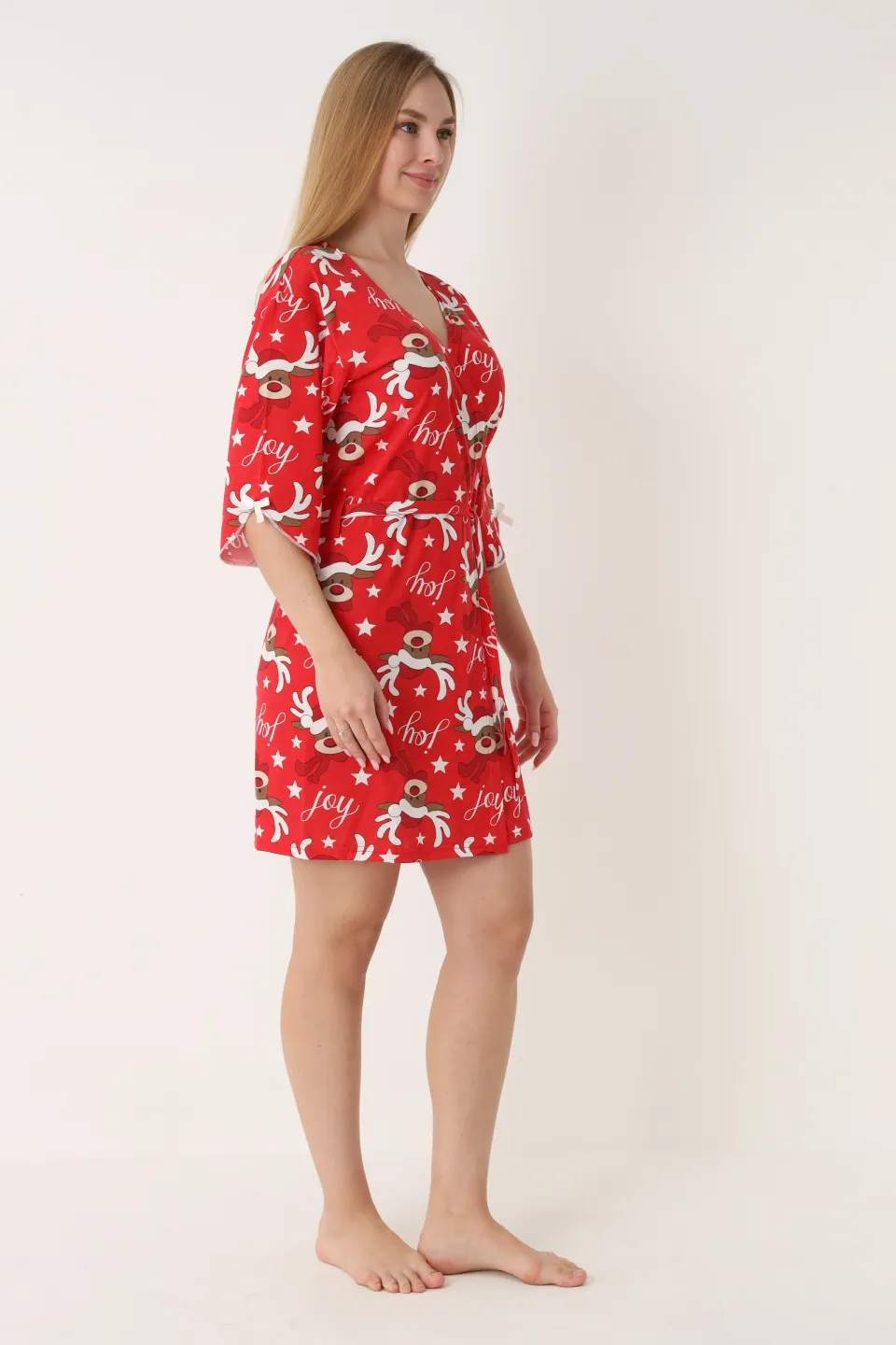 Halat damă Crăciun cu imprimeu cu reni - 3