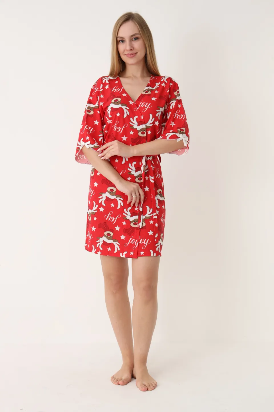 Halat damă Crăciun cu imprimeu cu reni - 1