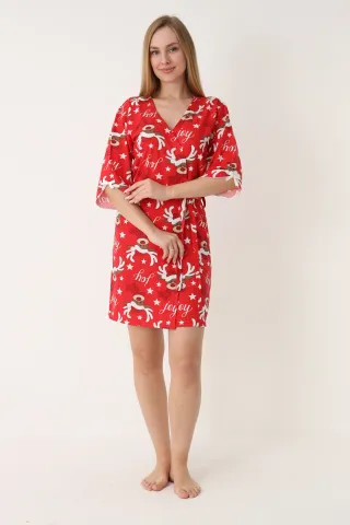 Halat damă Crăciun cu imprimeu cu reni