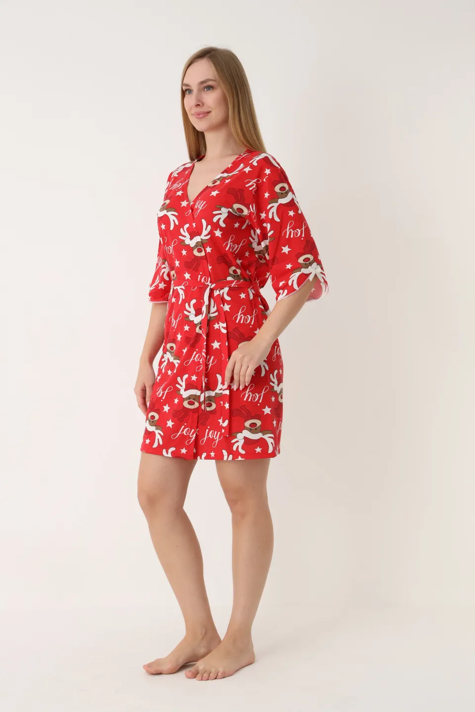 Halat damă Crăciun cu imprimeu cu reni - 4