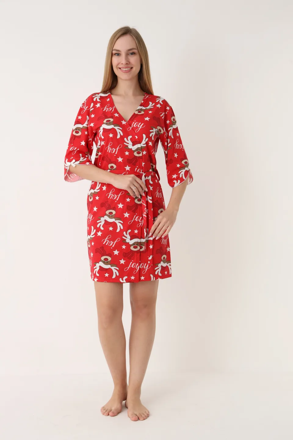 Halat damă Crăciun cu imprimeu cu reni - 5