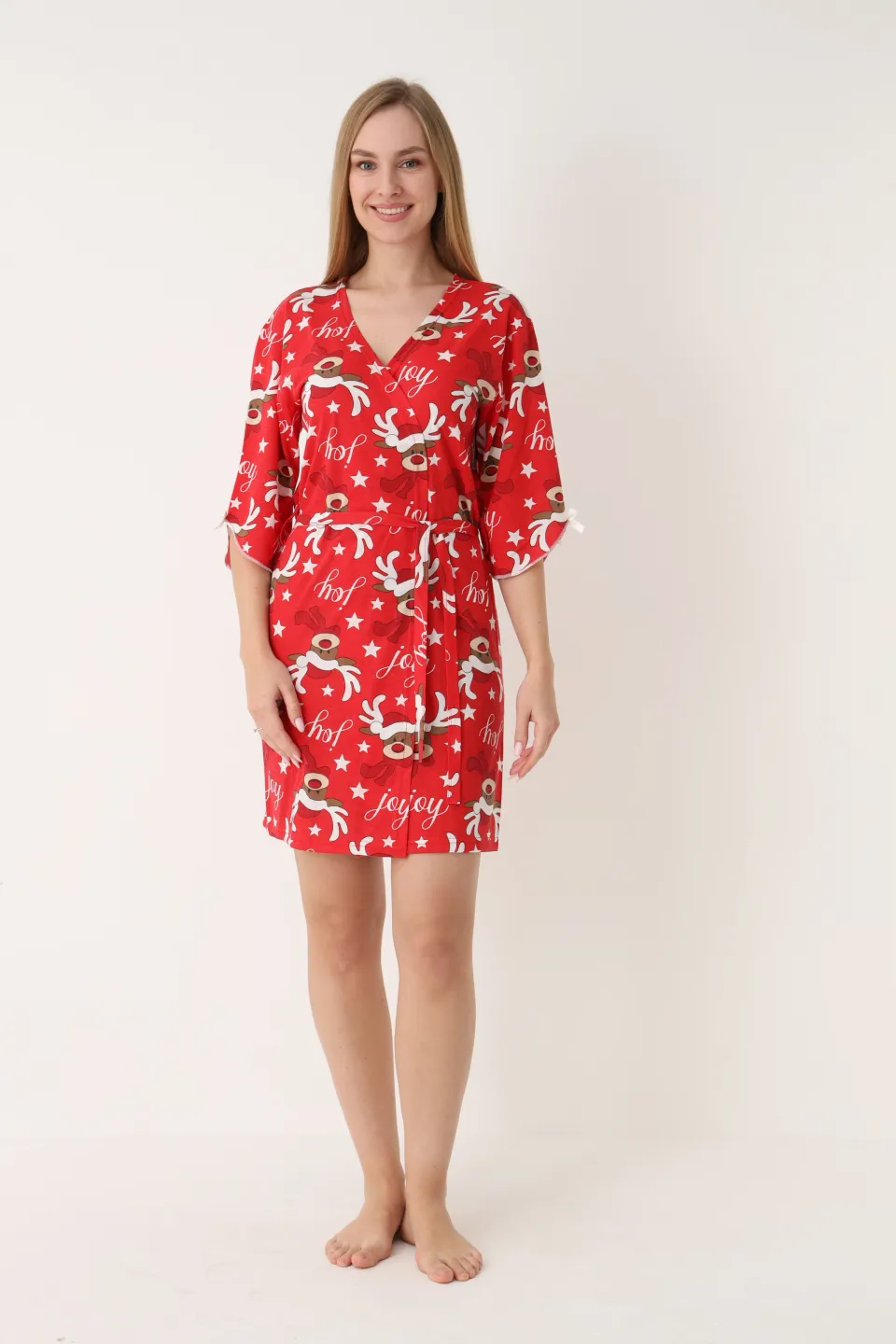 Halat damă Crăciun cu imprimeu cu reni - 6