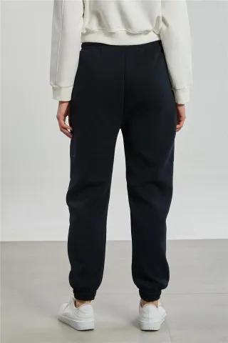 Pantalon de trening damă negru, cu buzunare hover